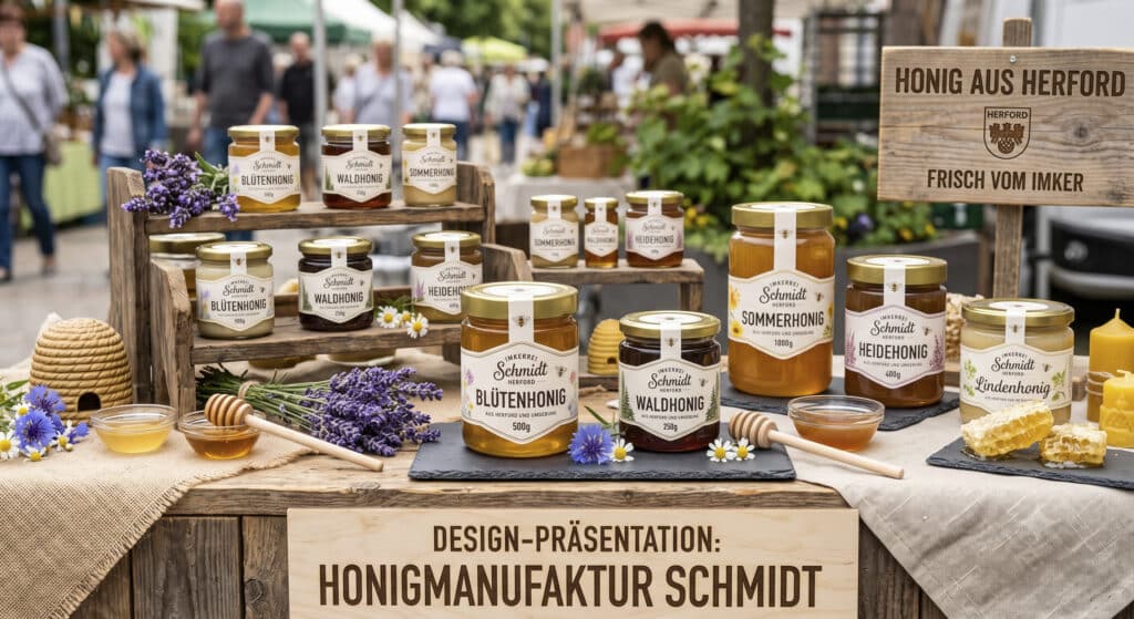 Das perfekte Honigetikett: Rechtssicherheit und Marketingstärke für jede Gebindegröße 2 Honigetiketten Praesentation Imkerverein Herford edited